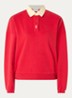 Sweater met logoborduring en polokraag - Rood