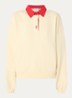 Sweater met logoborduring en polokraag - Lichtgeel