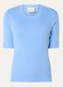 Fijngebreid T-shirt van jersey - Blauw