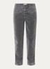 Pedal Pusher mid waist cropped tapered fit broek van fluweel - Middengrijs