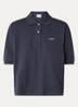 Polo van piqué katoen met logo - Donkerblauw