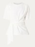 Orianne T-shirt met strikceintuur - Wit