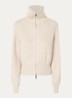 Row grofgebreid vest met opstaande kraag - Gebroken wit