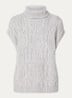 Row oversized kabelgebreide spencer met col - Grijsmele