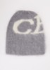 Grofgebreide muts in alpaca wolblend met ingebreid logo - Grijs
