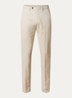 Slim fit chino in linnenblend met steekzakken - Creme