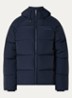 Puffer jack met ritszakken en capuchon - Donkerblauw