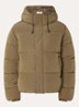 Ripstop puffer jack met logo - Mosgroen