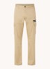 Straight fit cargobroek met logo - Beige