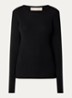 Mariana longsleeve van merinowol met ribstructuur - Zwart