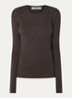 Mariana longsleeve van merinowol met ribstructuur - Donkerbruin