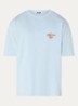 Kansai T-shirt met logo- en backprint - Lichtblauw