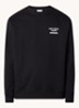 Slogan sweater met front- en backprint - Zwart