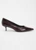 Amira pump met slangenprint - Roodbruin