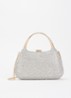 Beamings clutch met strass en afneembare schouderriem - Zilver
