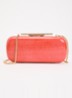 Body clutch van leer - Koraalroze