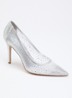 Brightest pump van mesh met strass - Zilver