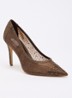 Brightest pump van mesh met strass - Donkerbruin