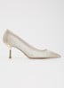 Brivelle pump van mesh met strass - Goud