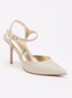 Channel sandalette met strass - Witgoud