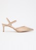 Charismatic slingback met strass - Donkerbeige