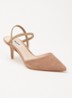 Classical slingback van leer - Donkerbeige
