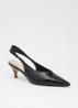 Connect slingback van leer met structuur - Zwart