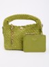 Dinkydeliberate handtas met gevlochten detail en uitneembaar etui - Lime