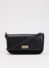 Discreet crossbodytas van leer - Diepzwart