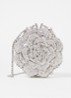 Floral clutch met strass - Zilver