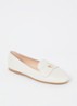 Gina loafer van leer met logo - Gebroken wit