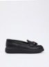 Glissade loafer van leer met franjes - Zwart