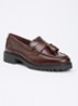 Gracelyn loafer van leer - Roodbruin