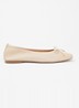 Haliah ballerina van leer met strikdetail - Beige