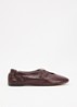 Havella ballerina van leer - Roodbruin