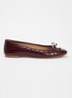 Helenne ballerina van leer - Bordeauxrood