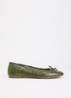 Helenne ballerina van leer - Groen