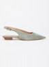 Hostess slingback van leer - Olijfgroen