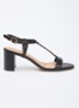Josina sandalette van leer met kettingdetail - Zwart