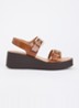 Karola sleehak van leer - Cognac