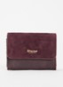 Kelsey overslagportemonnee met leren details - Aubergine