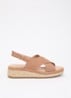 Kiya sandaal met sleehak - Camel