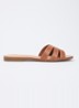 Larrissa slipper van leer - Cognac