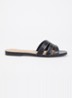Larrissa slipper van leer - Zwart