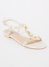 Nature sandaal met lurex - Beige