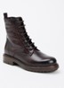 Patley biker boot van leer - Donkerbruin