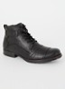 Simon veterboot van leer - Zwart