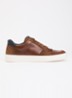 Tawly sneaker van leer met details van suède - Lichtbruin