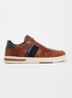 Terence sneaker van leer met details van suède - Oranjebruin