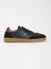 Theos sneaker van leer met details van suède - Donkerblauw